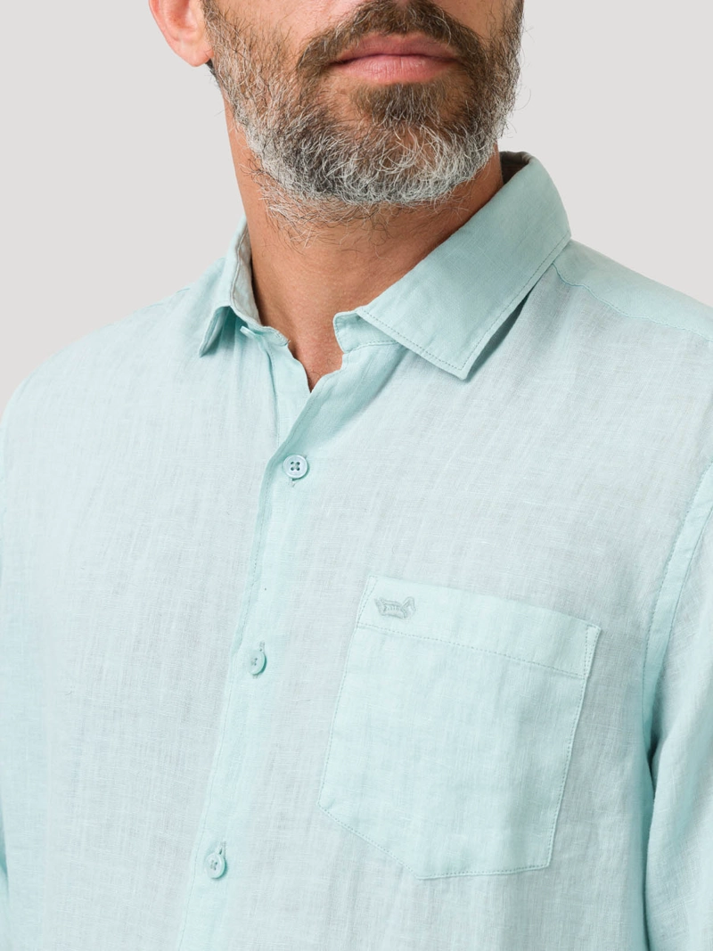 CAMISA LINO ORGANICO HOMBRE LINJER VERDE ROCKFORD - 7