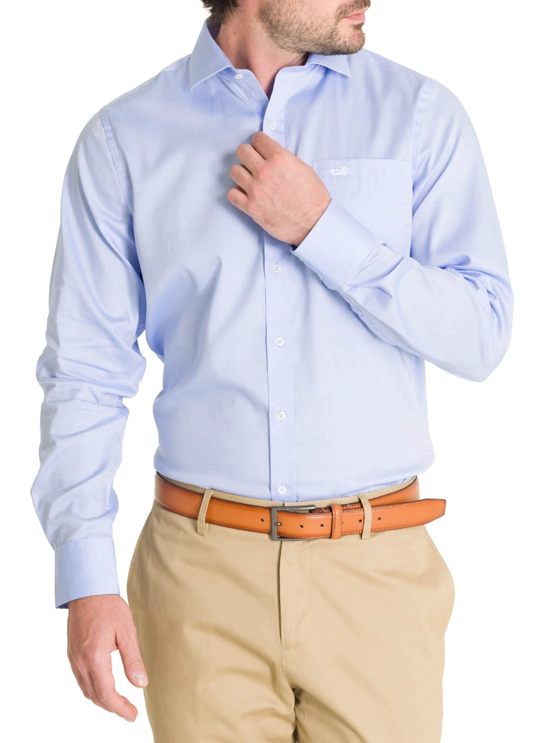 CAMISA CUELLO ITALIANO HOMBRE EASYITSO CELESTE ROCKFORD - 6