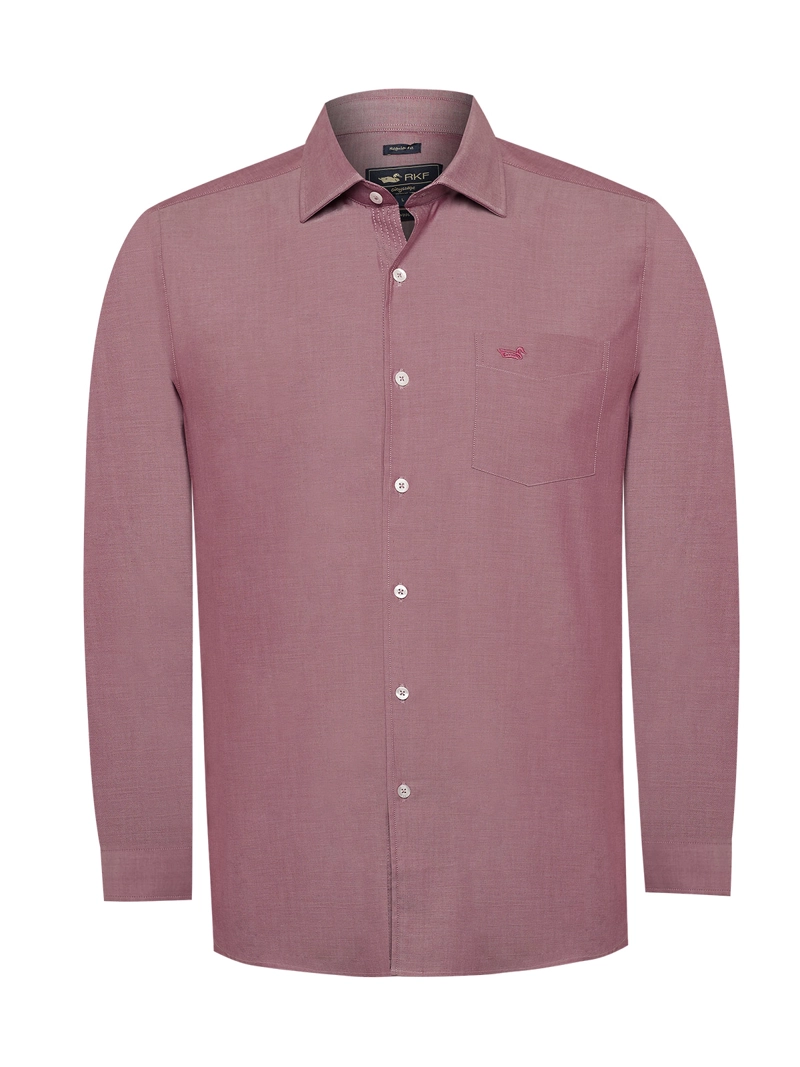 CAMISA ALGODON HOMBRE WOOLSOLID ROJO ROCKFORD - 1