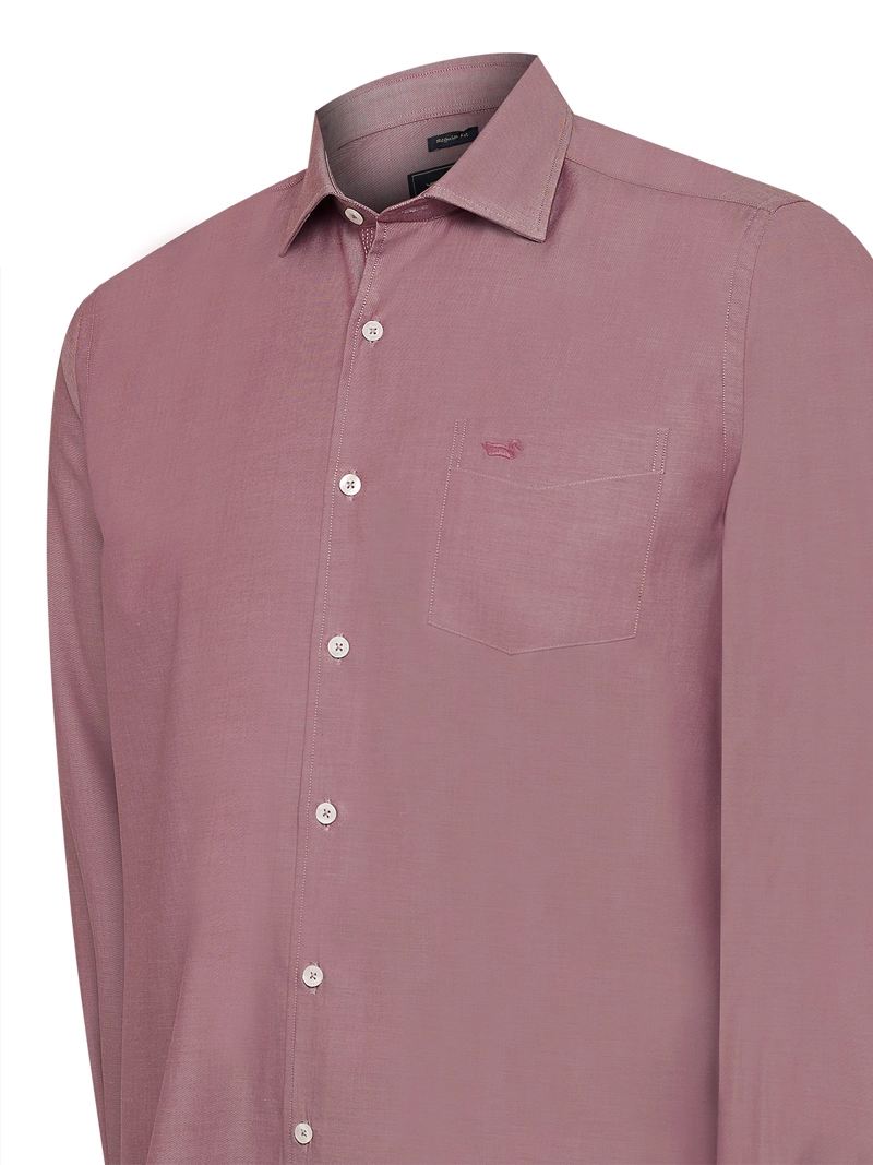 CAMISA ALGODON HOMBRE WOOLSOLID ROJO ROCKFORD - 4