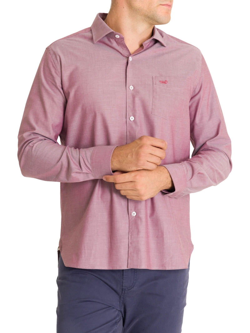 CAMISA ALGODON HOMBRE WOOLSOLID ROJO ROCKFORD - 5