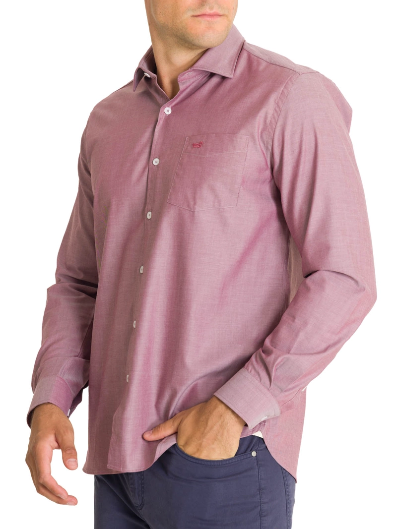 CAMISA ALGODON HOMBRE WOOLSOLID ROJO ROCKFORD - 6