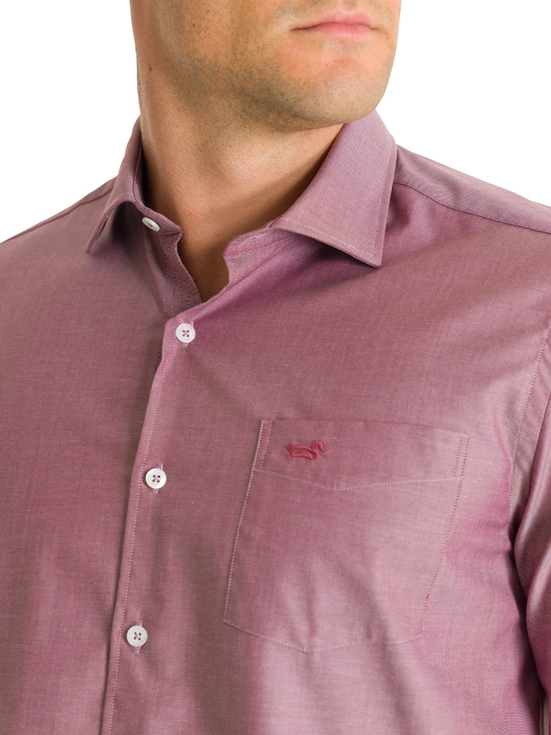CAMISA ALGODON HOMBRE WOOLSOLID ROJO ROCKFORD - 8