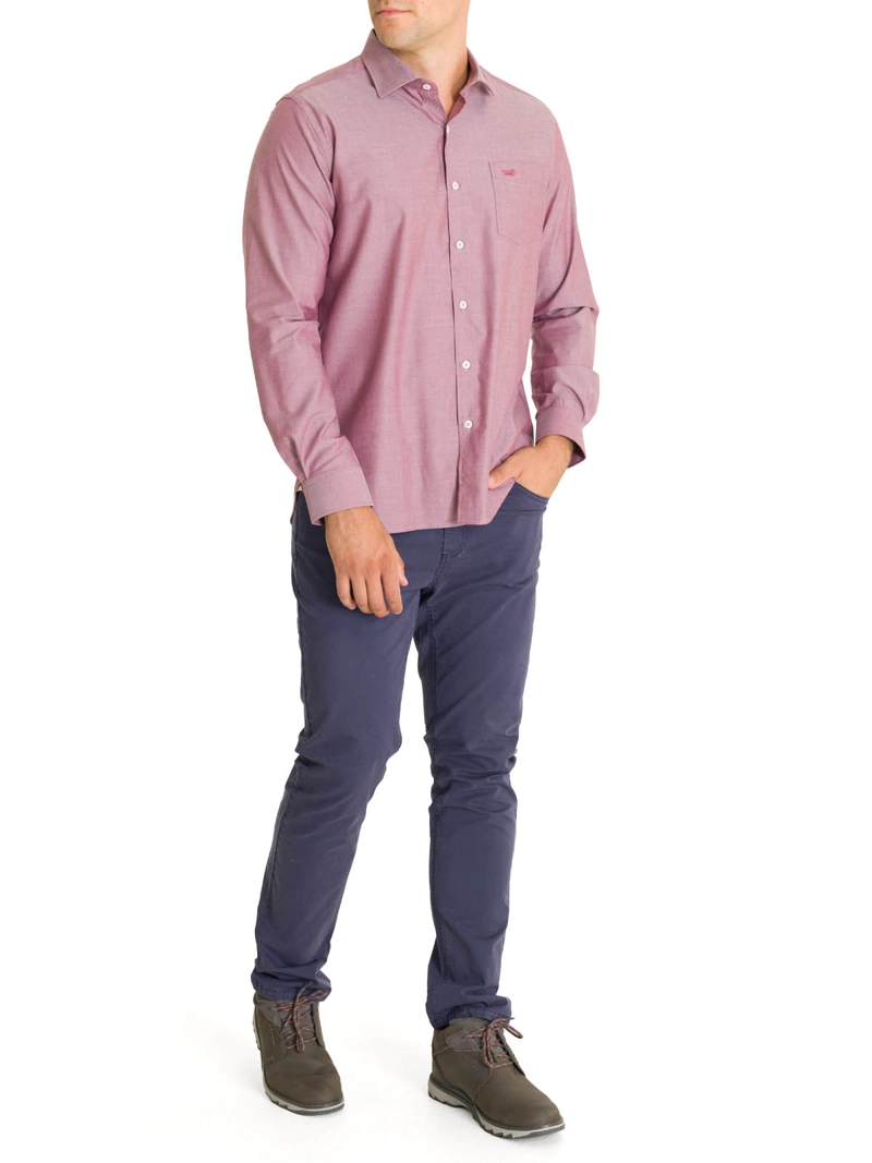 CAMISA ALGODON HOMBRE WOOLSOLID ROJO ROCKFORD - 9