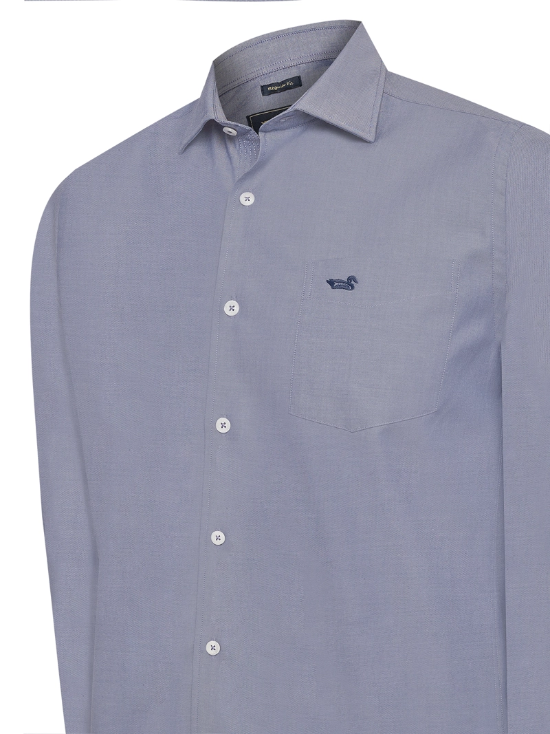CAMISA ALGODON HOMBRE WOOLSOLID AZUL ROCKFORD - 4