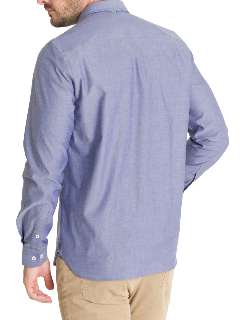 CAMISA ALGODON HOMBRE WOOLSOLID AZUL ROCKFORD - 6