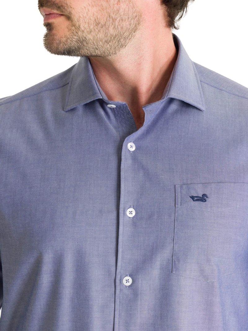 CAMISA ALGODON HOMBRE WOOLSOLID AZUL ROCKFORD - 7