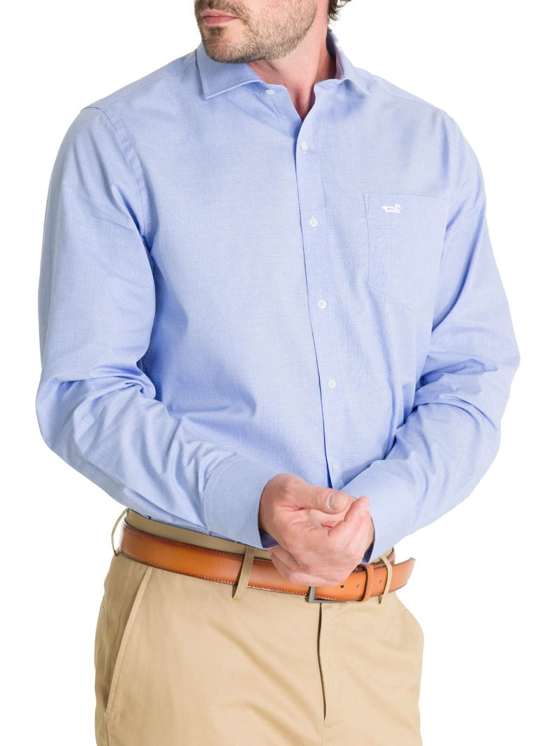CAMISA CUELLO ITALIANO HOMBRE EASYIRON CELESTE ROCKFORD - 6
