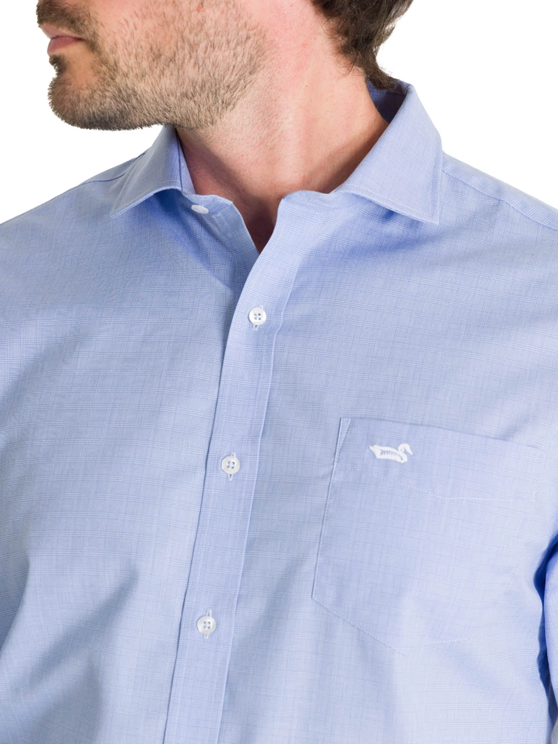 CAMISA CUELLO ITALIANO HOMBRE EASYIRON CELESTE ROCKFORD - 8