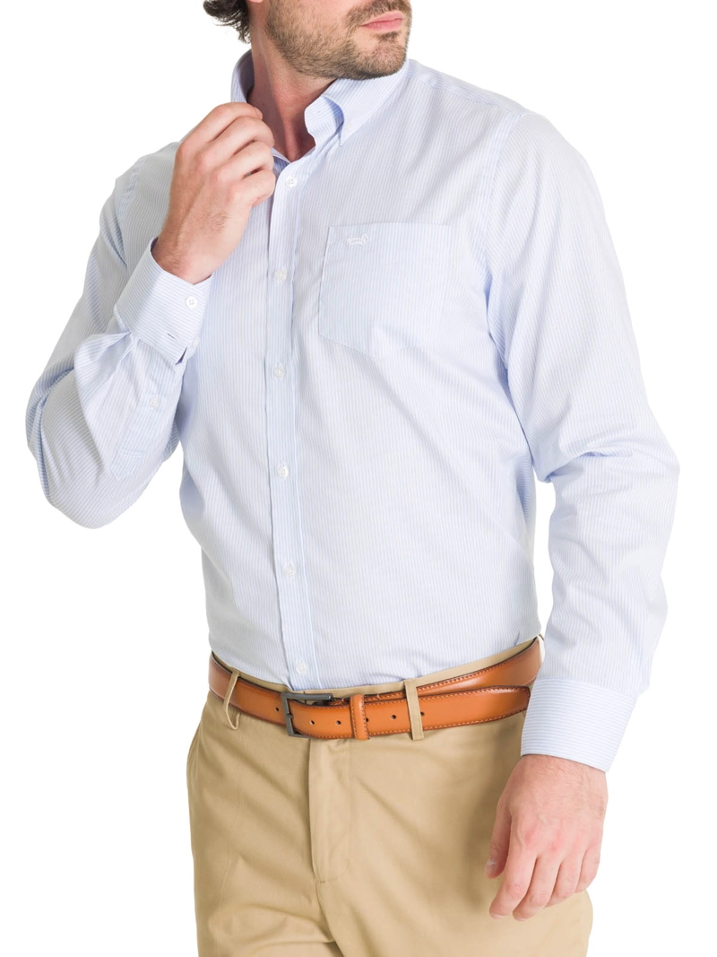 CAMISA CUELLO BOTON HOMBRE EASYIRON CELESTE ROCKFORD - 6