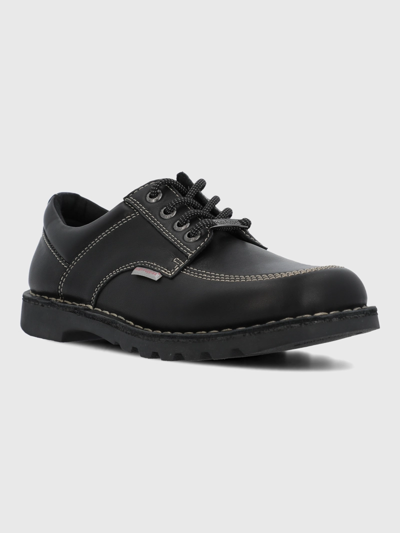 ZAPATO ESCOLAR CUERO NIÑA BRAVI NEGRO HUSH PUPPIES KIDS - 1