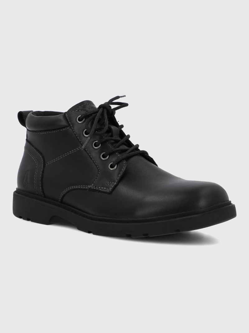 BOTIN ESCOLAR CUERO NIÑO GARDIA NEGRO HUSH PUPPIES KIDS - 1