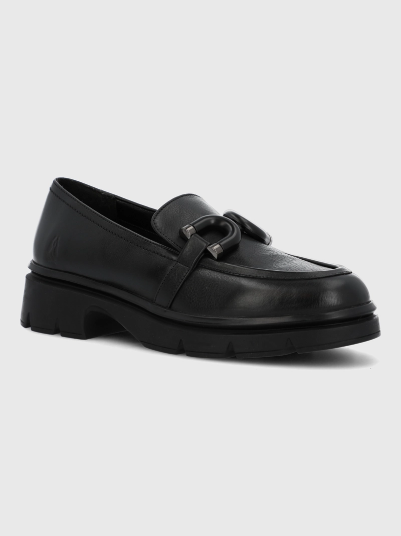 MOCASIN ESCOLAR CUERO NIÑA LUCY NEGRO HUSH PUPPIES KIDS - 1