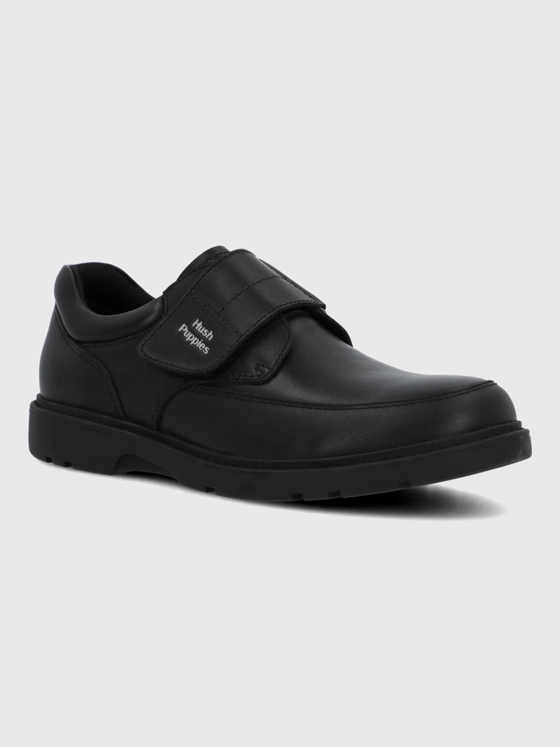 ZAPATO ESCOLAR CUERO NIÑO ARCO NEGRO HUSH PUPPIES KIDS - 1