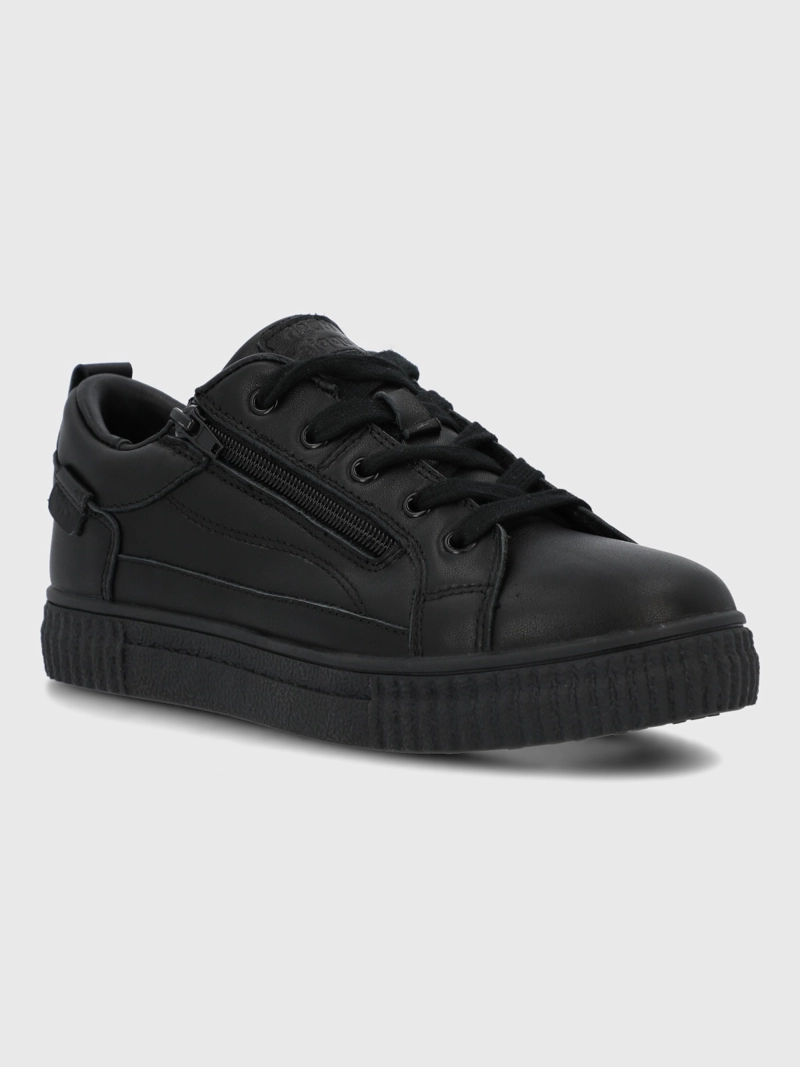 ZAPATILLA ESCOLAR CUERO NIÑO AKITA NEGRO HUSH PUPPIES KIDS - 1