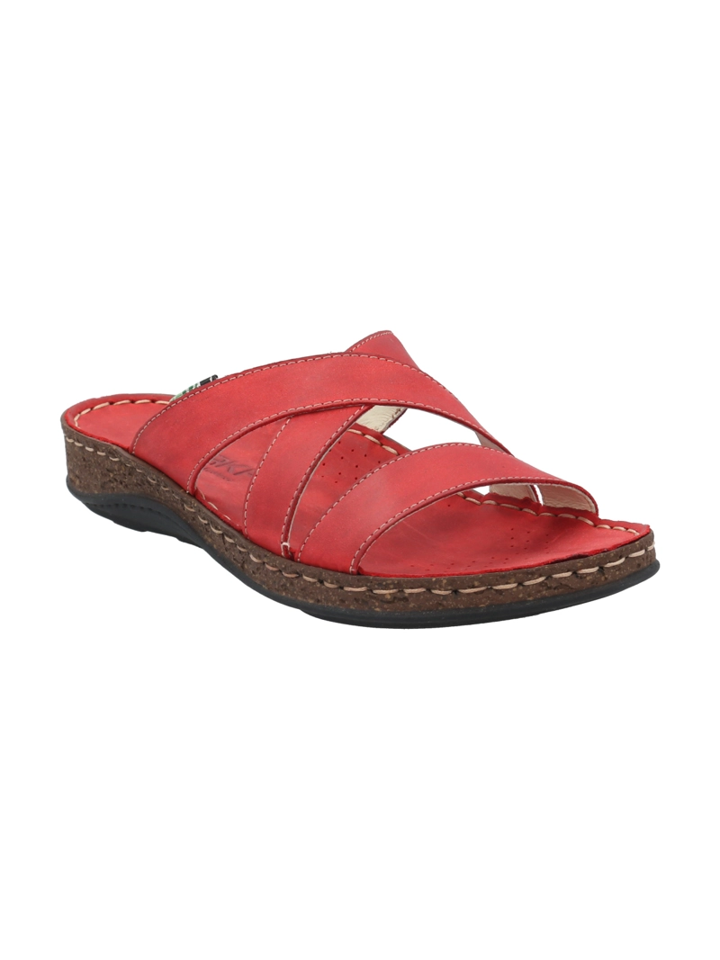 SANDALIA CUERO MUJER LAGOS ROJO ROCKFORD - 2