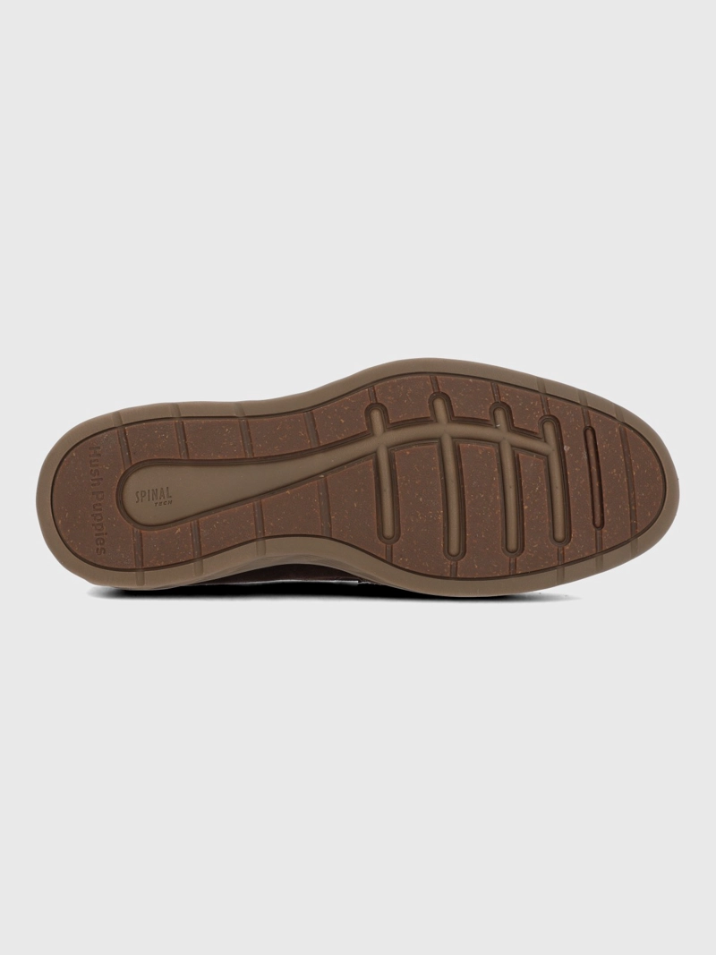 MOCASIN CUERO HOMBRE SPINAL MOC CAFE  HUSH PUPPIES - 8