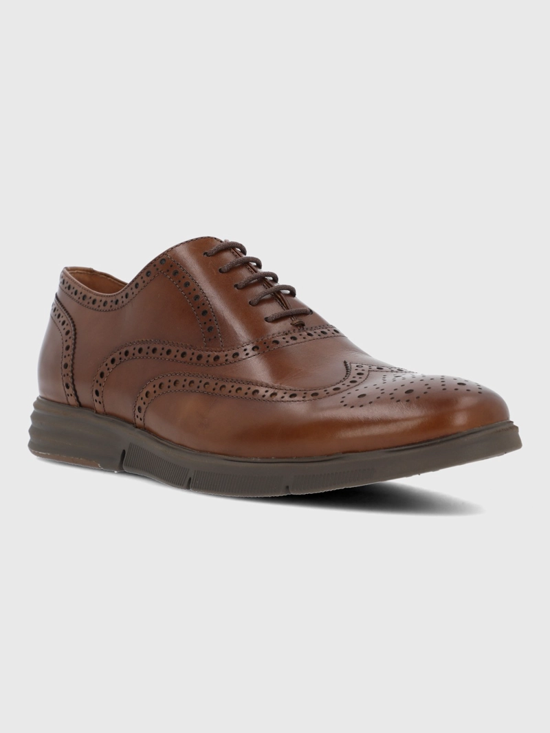 ZAPATO CUERO HOMBRE WING FLEX CAFE  HUSH PUPPIES - 1