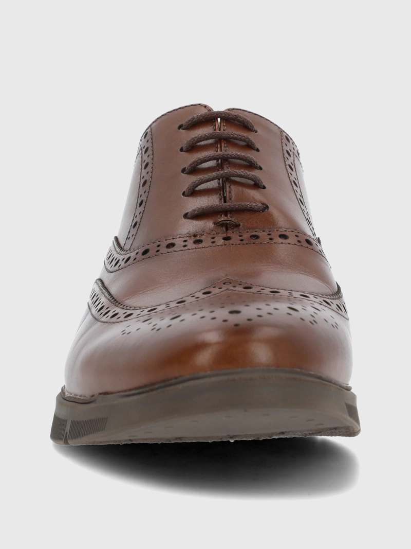 ZAPATO CUERO HOMBRE WING FLEX CAFE  HUSH PUPPIES - 4