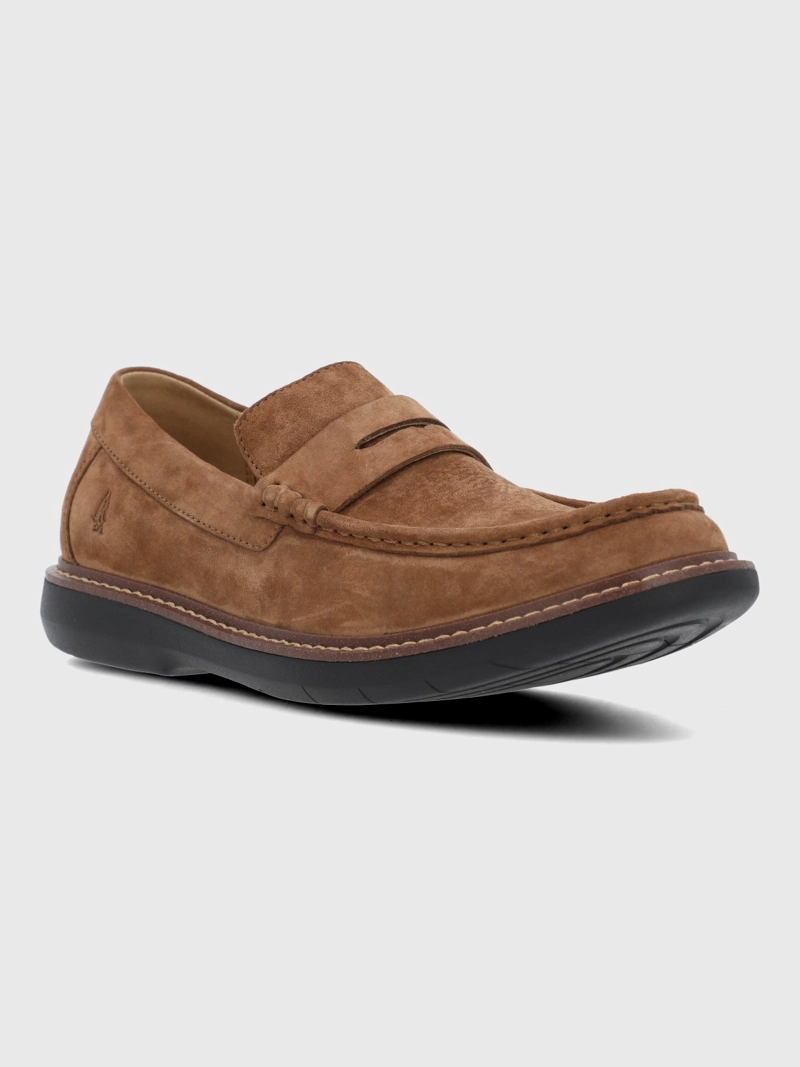 MOCASIN CUERO HOMBRE JORIX CAFE  HUSH PUPPIES - 1
