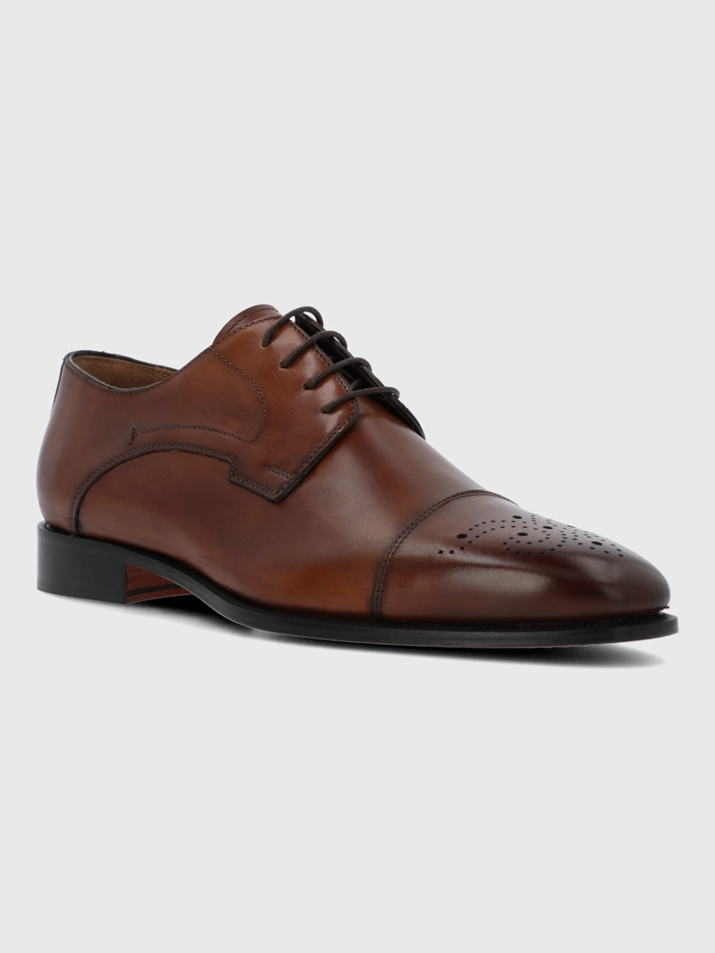 ZAPATO ITALIANO CUERO LUGGI CAFE  HUSH PUPPIES - 1
