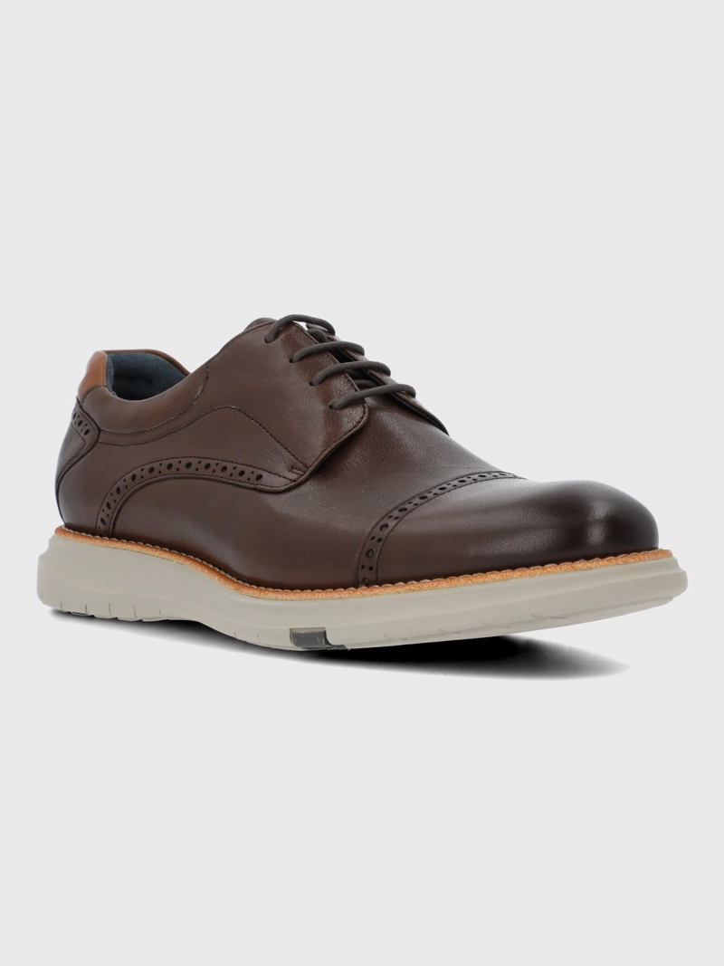 ZAPATO CUERO HOMBRE SEQUIO CAFE  HUSH PUPPIES - 1