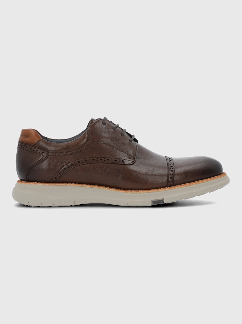 ZAPATO CUERO HOMBRE SEQUIO CAFE  HUSH PUPPIES - 2