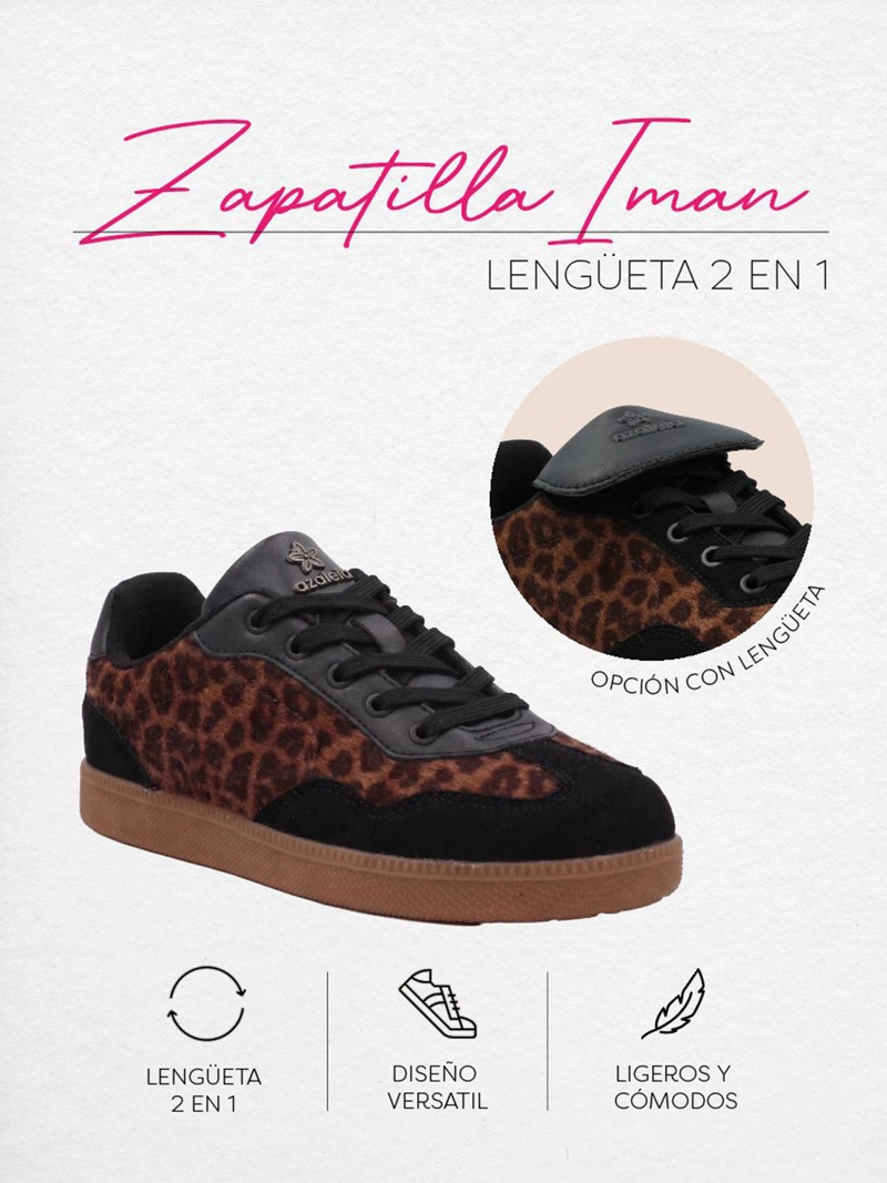 ZAPATILLA MUJER IMAN LEOPARDO AZALEIA - 4
