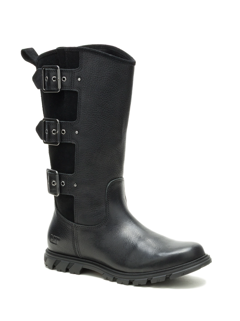 BOTA CUERO MUJER NOTION BUCKLE NEGRO CAT - 1