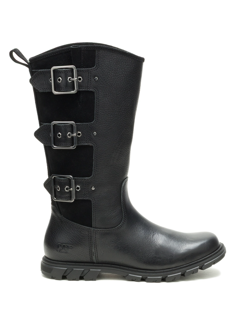 BOTA CUERO MUJER NOTION BUCKLE NEGRO CAT - 2