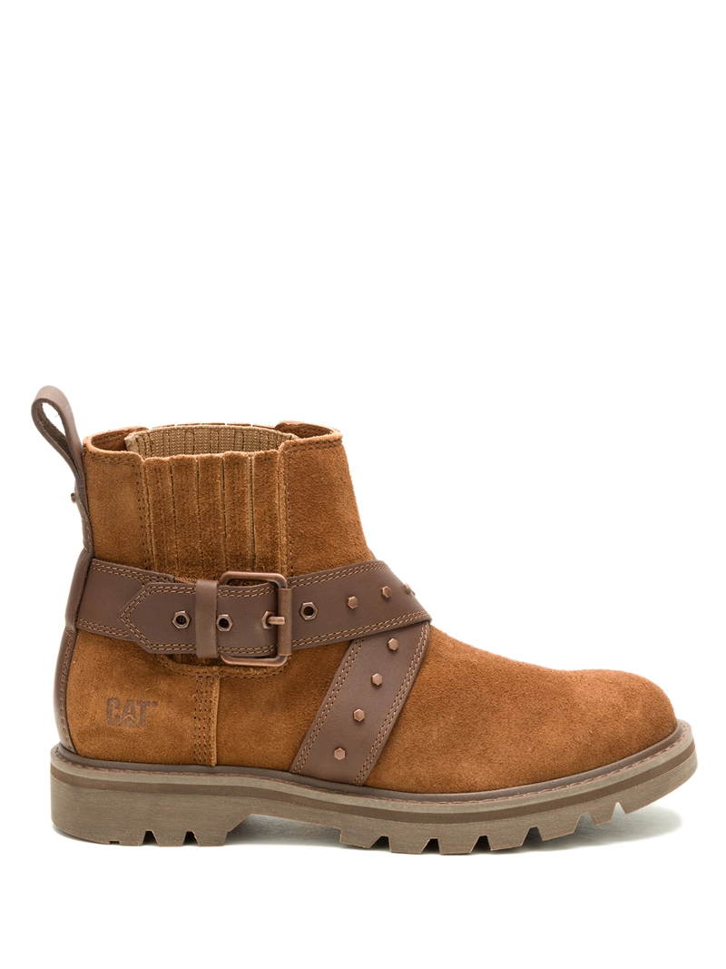 BOTIN CUERO MUJER GRADER WS EMBELLISH CAFE  CAT - 2