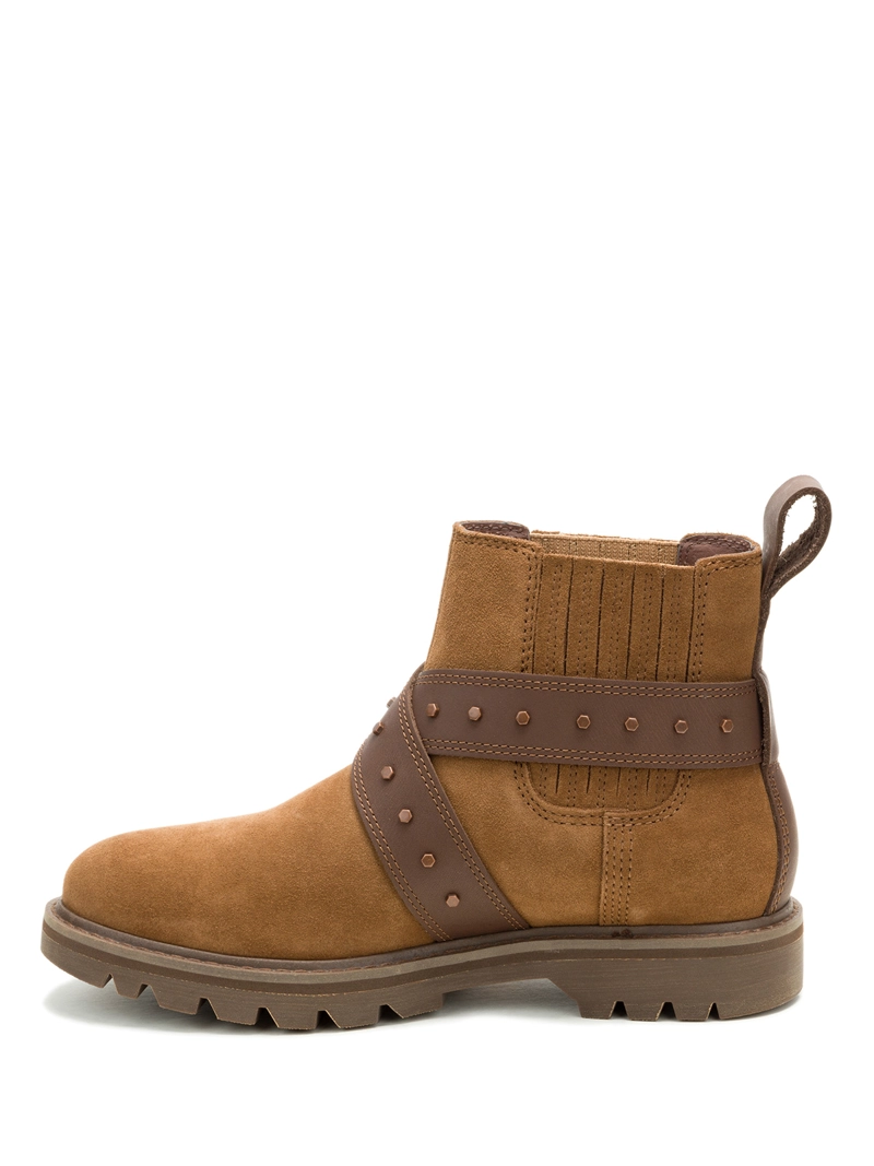 BOTIN CUERO MUJER GRADER WS EMBELLISH CAFE  CAT - 4
