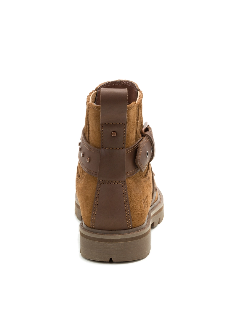 BOTIN CUERO MUJER GRADER WS EMBELLISH CAFE  CAT - 6