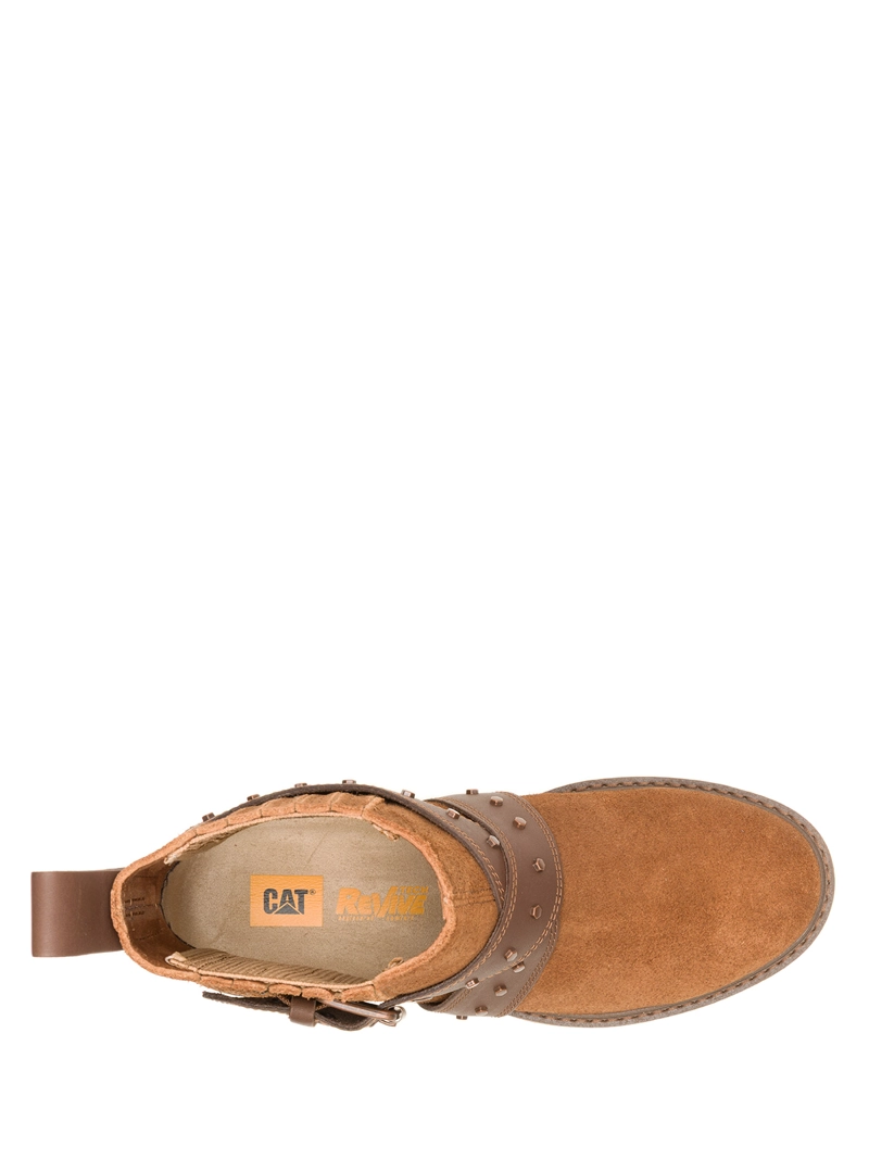 BOTIN CUERO MUJER GRADER WS EMBELLISH CAFE  CAT - 7