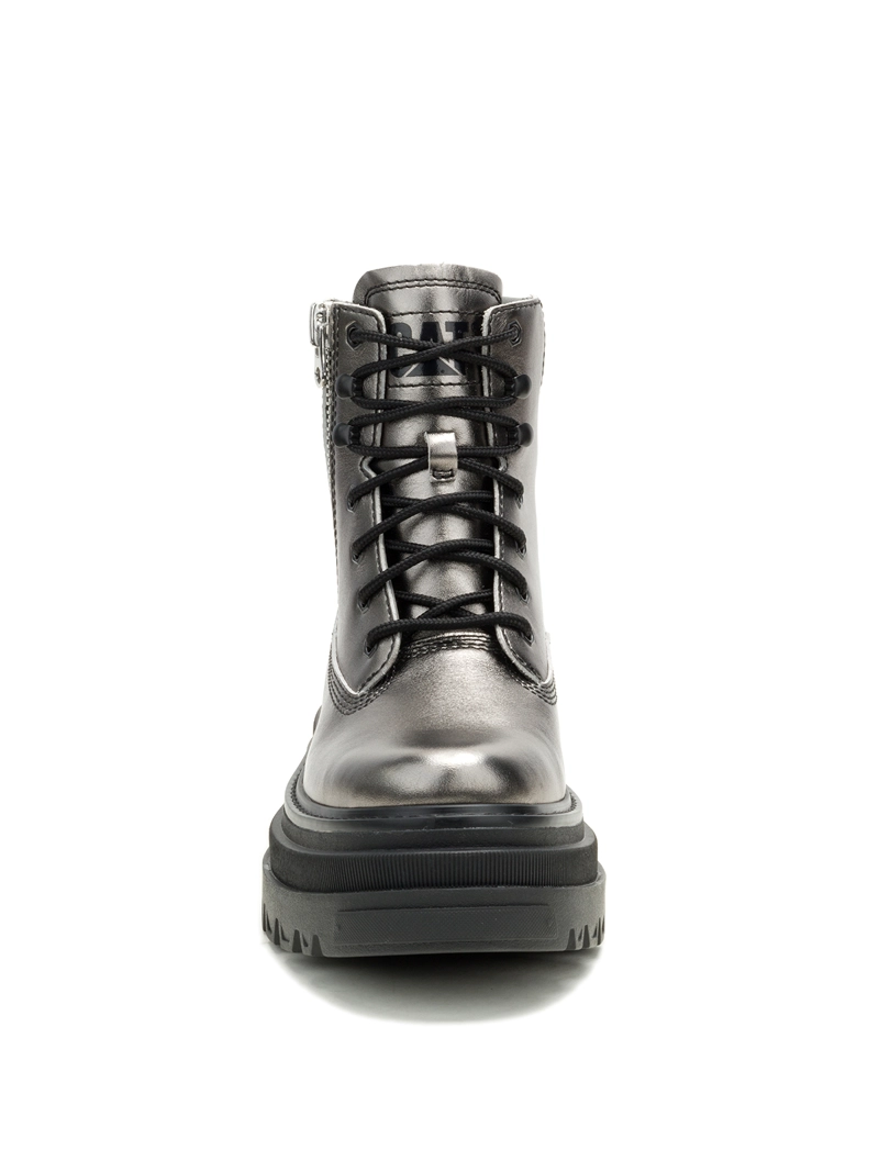 BOTIN CUERO MUJER BOLDER ZIP PLATEADO CAT - 5
