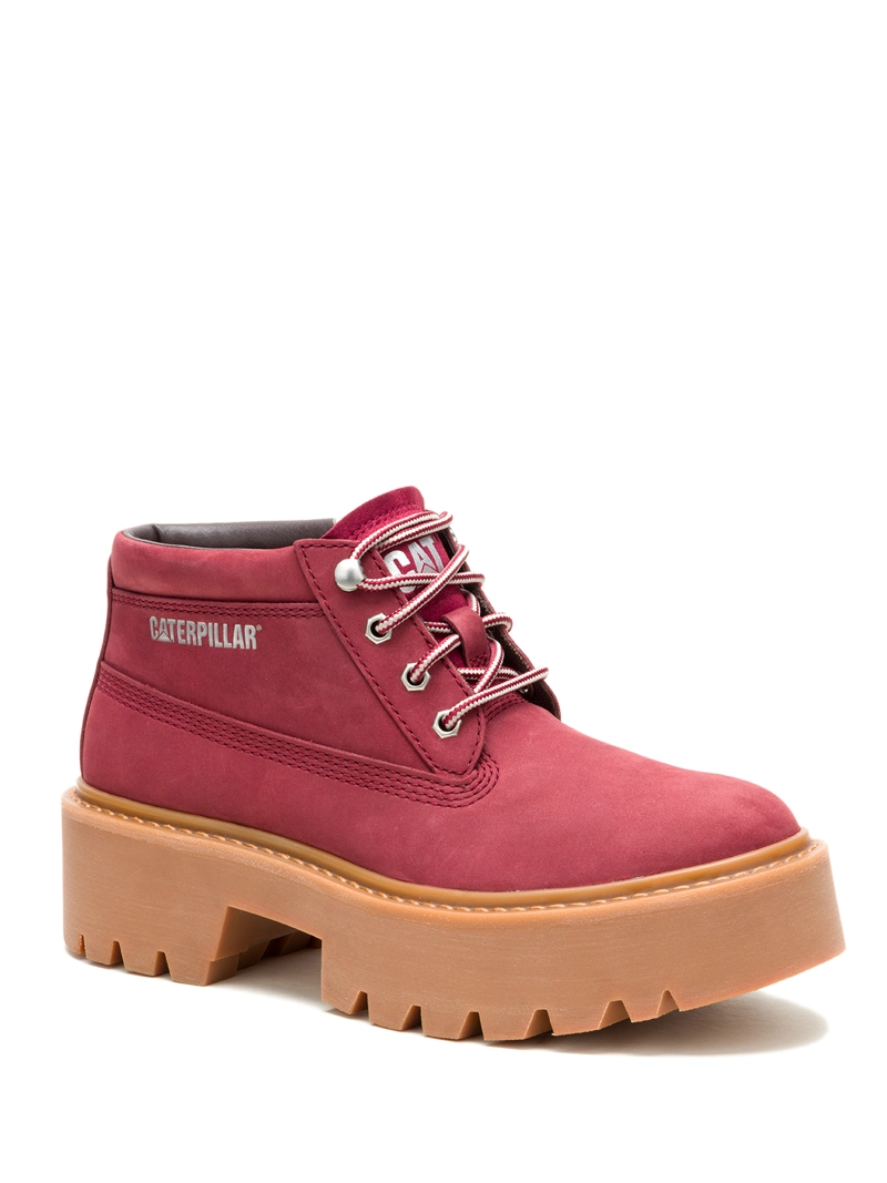 BOTIN CUERO MUJER COLORADO MAX CHUKKA ROJO CAT - 1