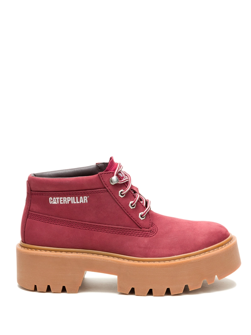 BOTIN CUERO MUJER COLORADO MAX CHUKKA ROJO CAT - 2