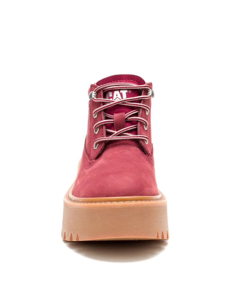 BOTIN CUERO MUJER COLORADO MAX CHUKKA ROJO CAT - 5
