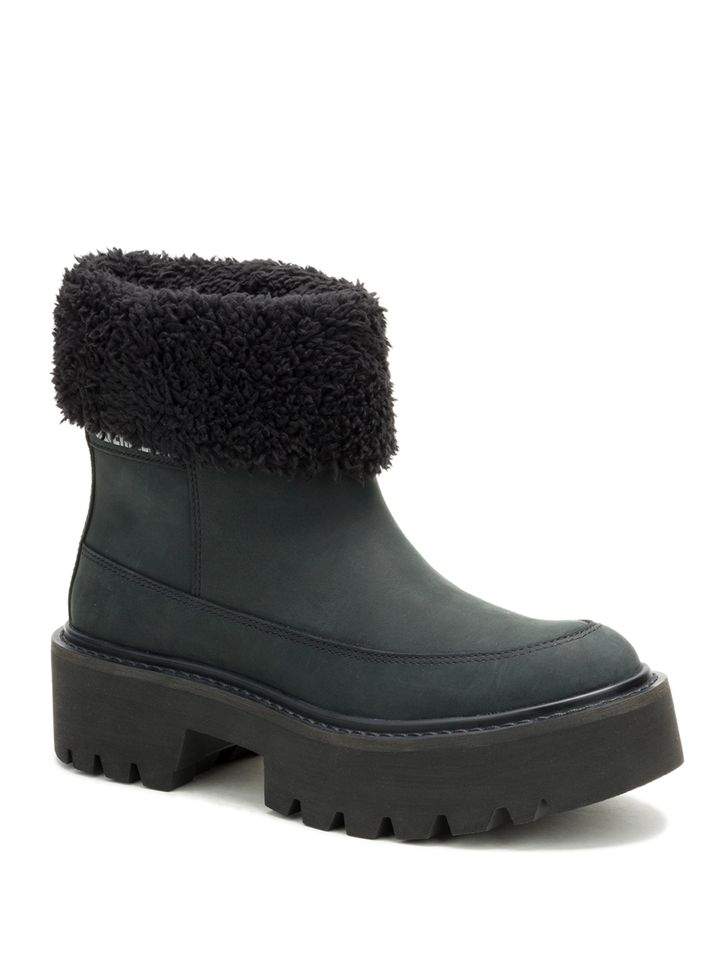 BOTIN CUERO MUJER COLORADO MAX ROLL DO NEGRO CAT - 1