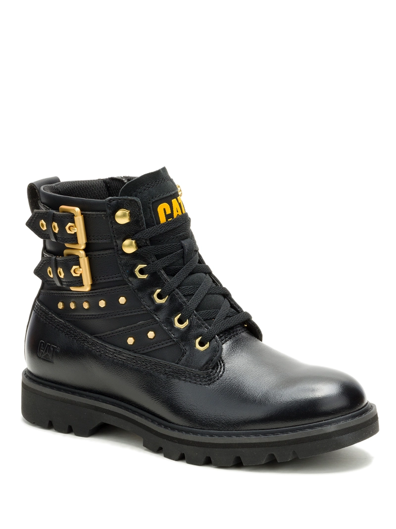 BOTIN CUERO MUJER GRADER WS EMBELLISH NEGRO CAT - 1