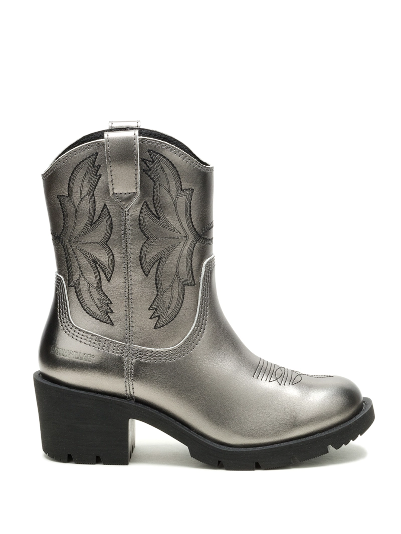 BOTA CUERO MUJER REWRITE FRONTIER PLATEADO CAT - 2