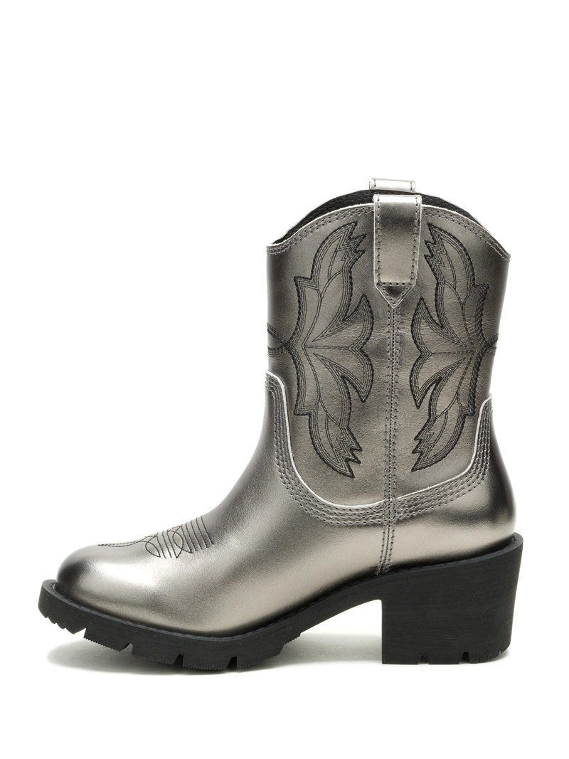 BOTA CUERO MUJER REWRITE FRONTIER PLATEADO CAT - 4