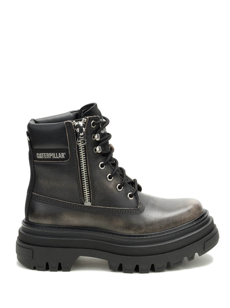 BOTIN CUERO MUJER BOLDER ZIP GRIS CAT - 2