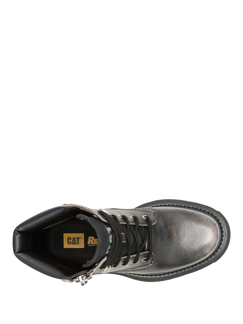 BOTIN CUERO MUJER BOLDER ZIP GRIS CAT - 7