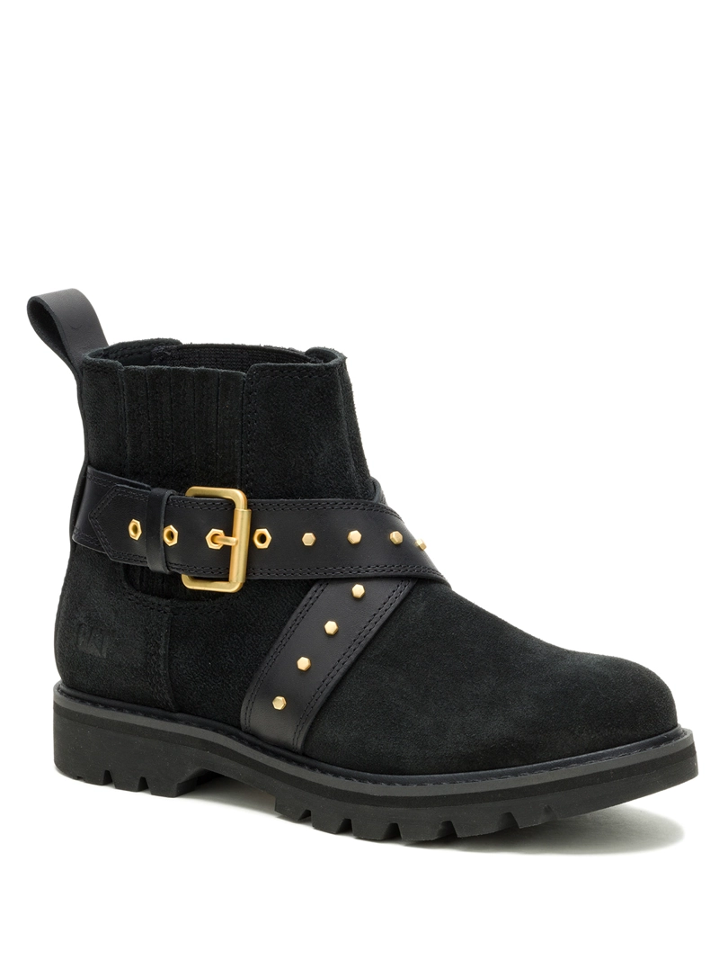 BOTIN CUERO MUJER GRADER WS EMBELLISH CHELSEA NEGRO CAT - 1
