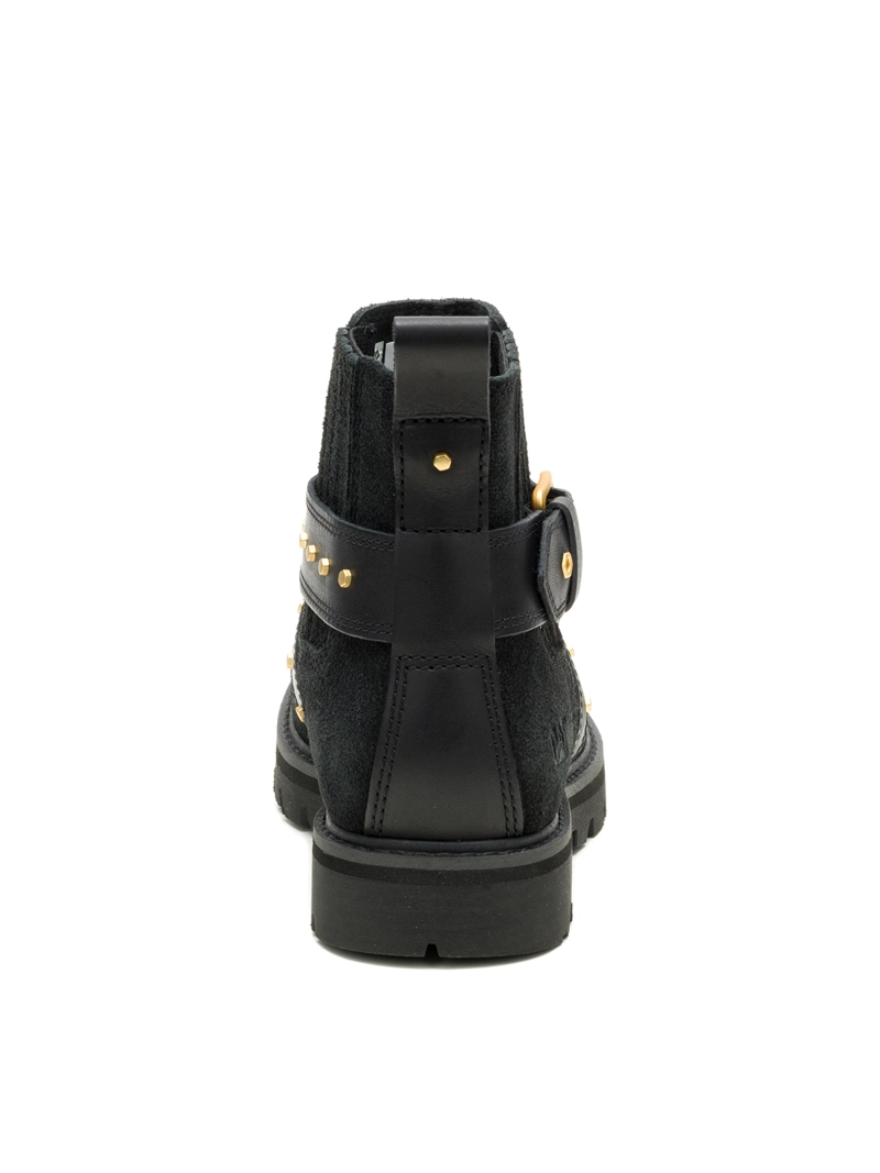 BOTIN CUERO MUJER GRADER WS EMBELLISH CHELSEA NEGRO CAT - 6