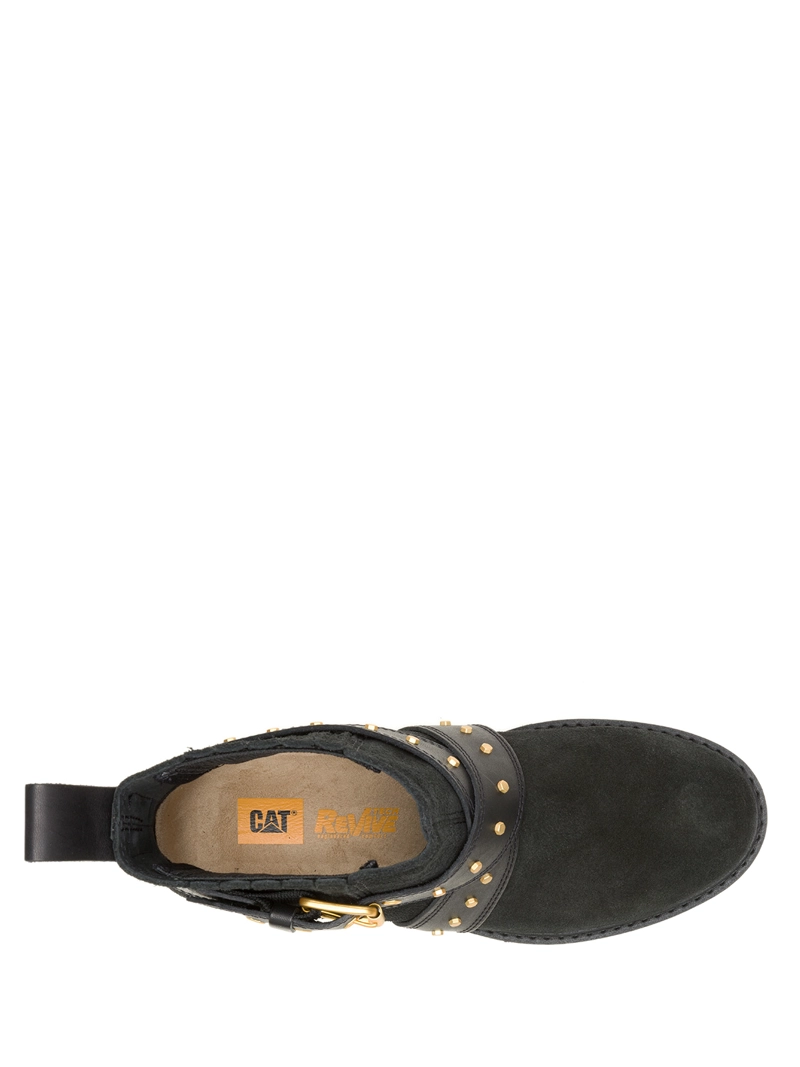 BOTIN CUERO MUJER GRADER WS EMBELLISH CHELSEA NEGRO CAT - 7