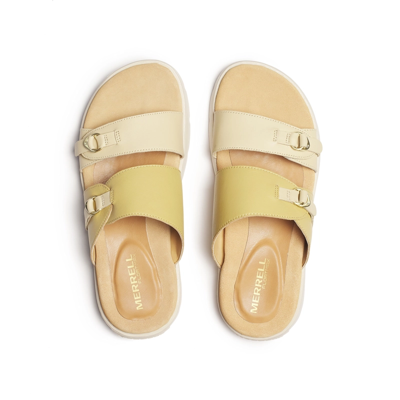 SANDALIA CUERO MUJER FLEUR LEATHER SLIDE BEIGE MERRELL - 6