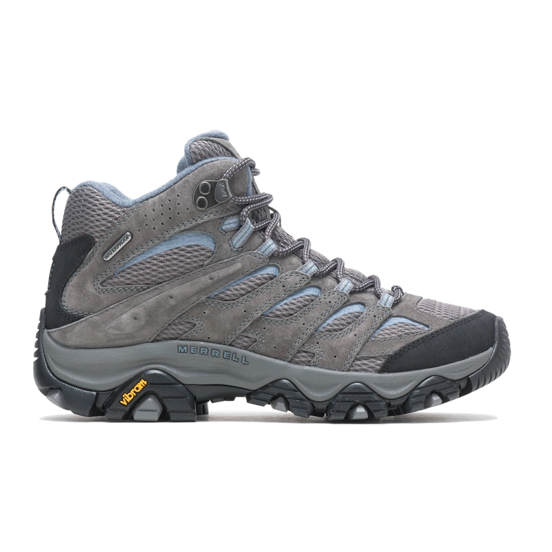 BOTIN CUERO MUJER MOAB 3 MID WATERPROOF GRIS MERRELL - 1