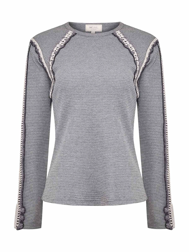 POLERA ALGODON ORGANICO MUJER CRIPA GRIS ROCKFORD - 1